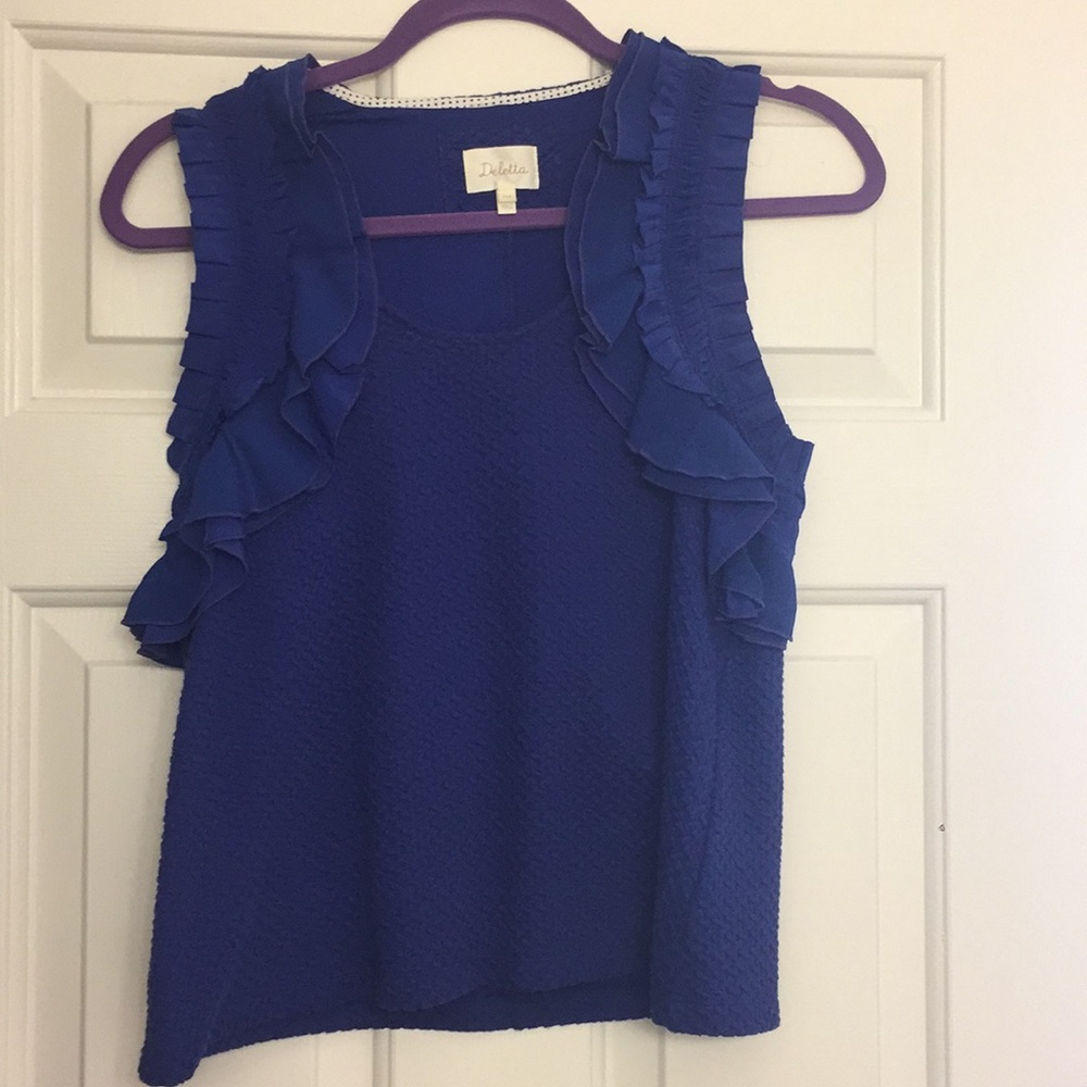 EUC Anthropologie Deletta blue tank, XSP